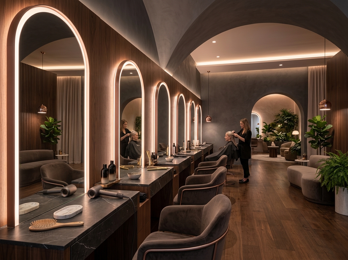 Hair Envy Studio bright, clean, relaxed salon interior
